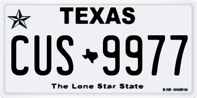 TX license plate CUS9977