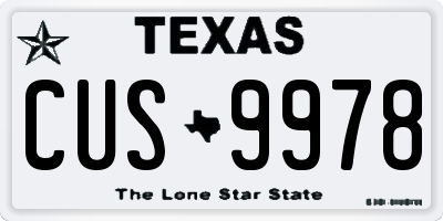 TX license plate CUS9978