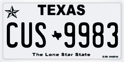 TX license plate CUS9983