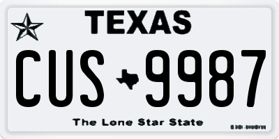TX license plate CUS9987