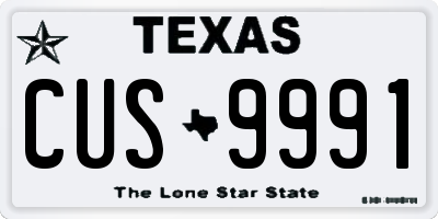 TX license plate CUS9991