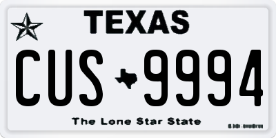 TX license plate CUS9994
