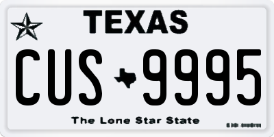 TX license plate CUS9995