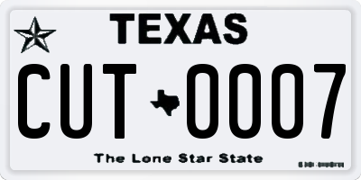 TX license plate CUT0007