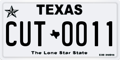 TX license plate CUT0011