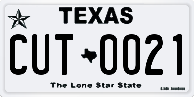 TX license plate CUT0021