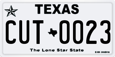 TX license plate CUT0023