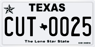 TX license plate CUT0025