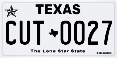 TX license plate CUT0027