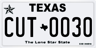 TX license plate CUT0030
