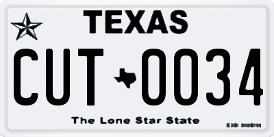 TX license plate CUT0034