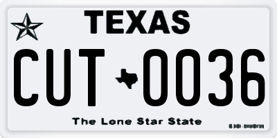 TX license plate CUT0036