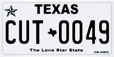TX license plate CUT0049