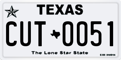 TX license plate CUT0051