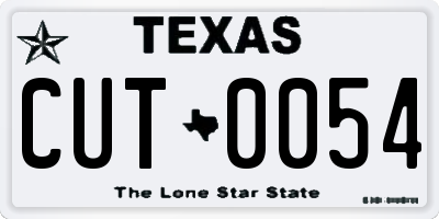 TX license plate CUT0054