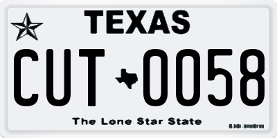 TX license plate CUT0058