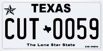 TX license plate CUT0059