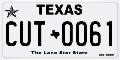 TX license plate CUT0061
