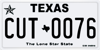 TX license plate CUT0076