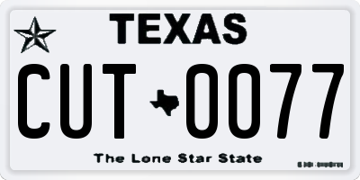 TX license plate CUT0077