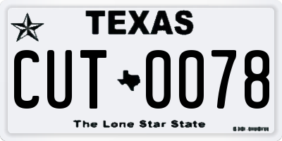 TX license plate CUT0078