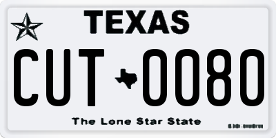 TX license plate CUT0080