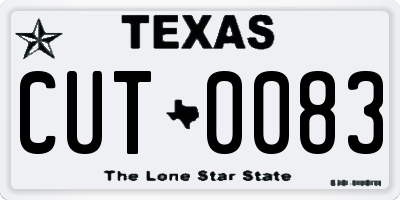 TX license plate CUT0083