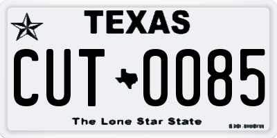 TX license plate CUT0085