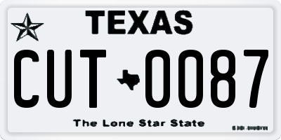 TX license plate CUT0087