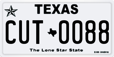 TX license plate CUT0088