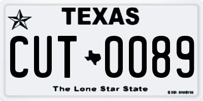 TX license plate CUT0089