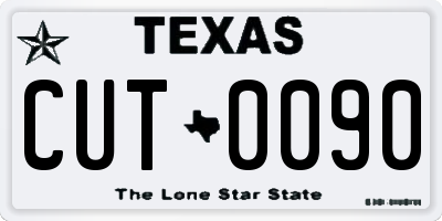 TX license plate CUT0090