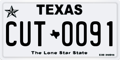TX license plate CUT0091