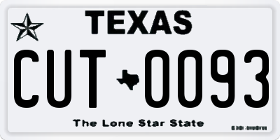 TX license plate CUT0093