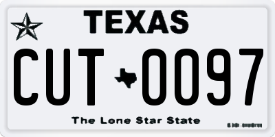 TX license plate CUT0097