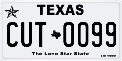 TX license plate CUT0099