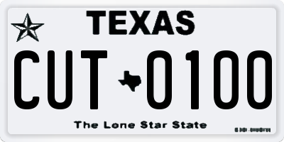 TX license plate CUT0100