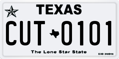 TX license plate CUT0101
