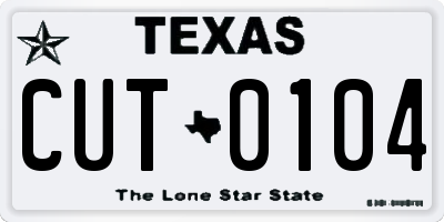 TX license plate CUT0104