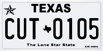 TX license plate CUT0105