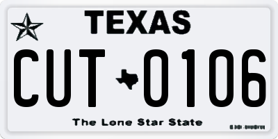 TX license plate CUT0106