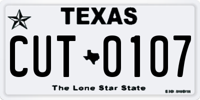 TX license plate CUT0107