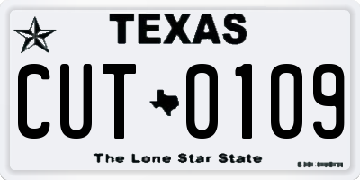 TX license plate CUT0109