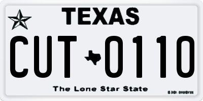 TX license plate CUT0110