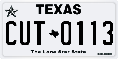 TX license plate CUT0113