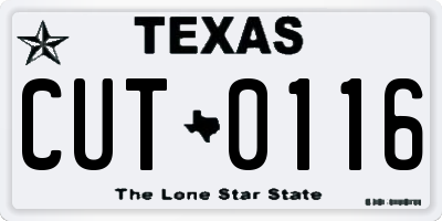 TX license plate CUT0116