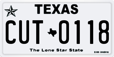 TX license plate CUT0118