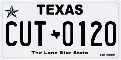 TX license plate CUT0120