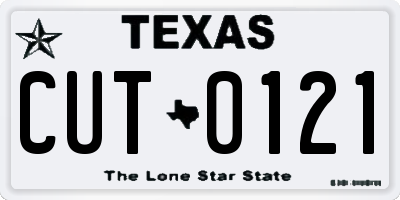 TX license plate CUT0121