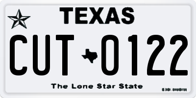 TX license plate CUT0122